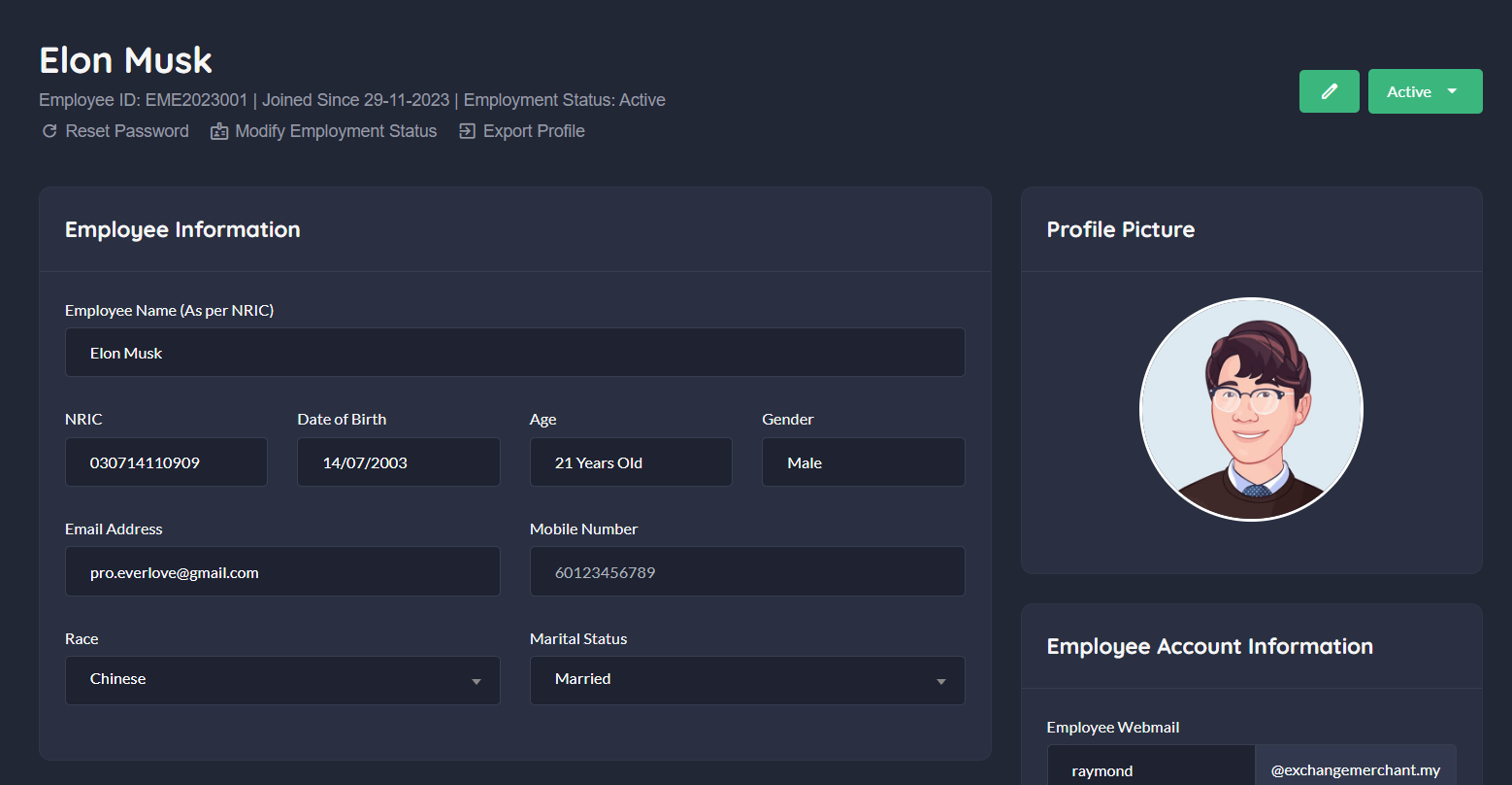 Employee Management Dashboard